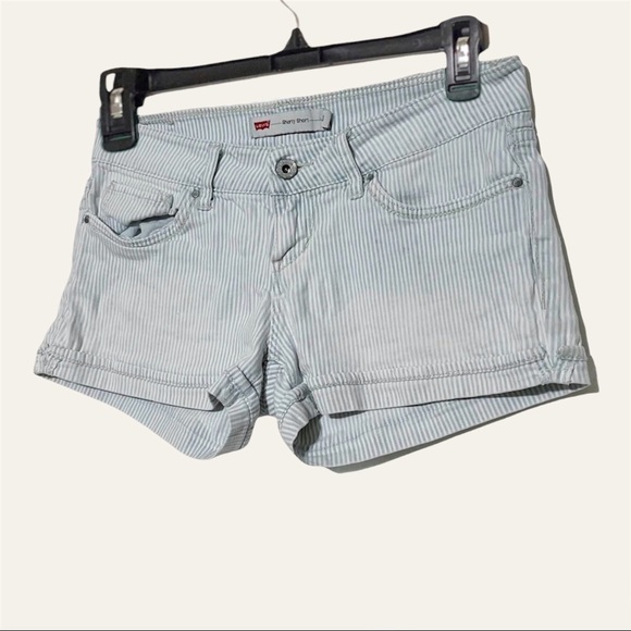 Levi’s Shorty Shorts Lightwash Striped - Picture 2 of 10